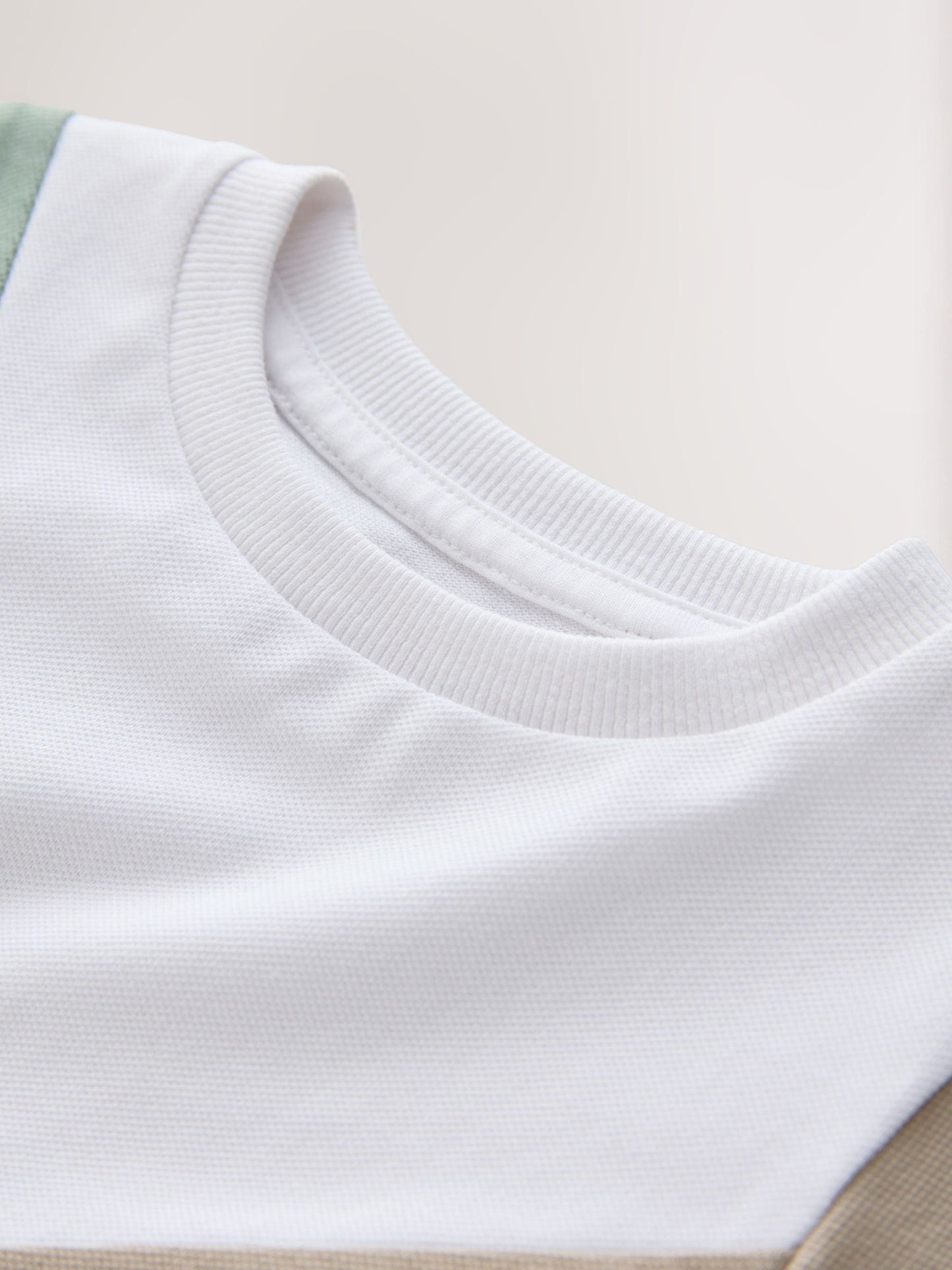 Dsiney Kidz - Sage Green/Neutral/White Short Sleeve Colourblock T-Shirt (3mths-7yrs) (3mths-7yrs) image 4