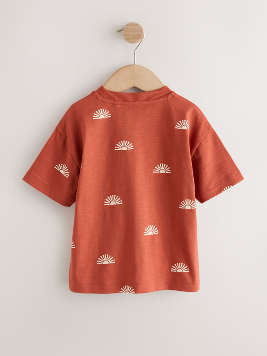 Rust Red Sun Short Sleeve All-Over Print T-Shirt (3 Month-7 Years) (3mths-7yrs) image 2