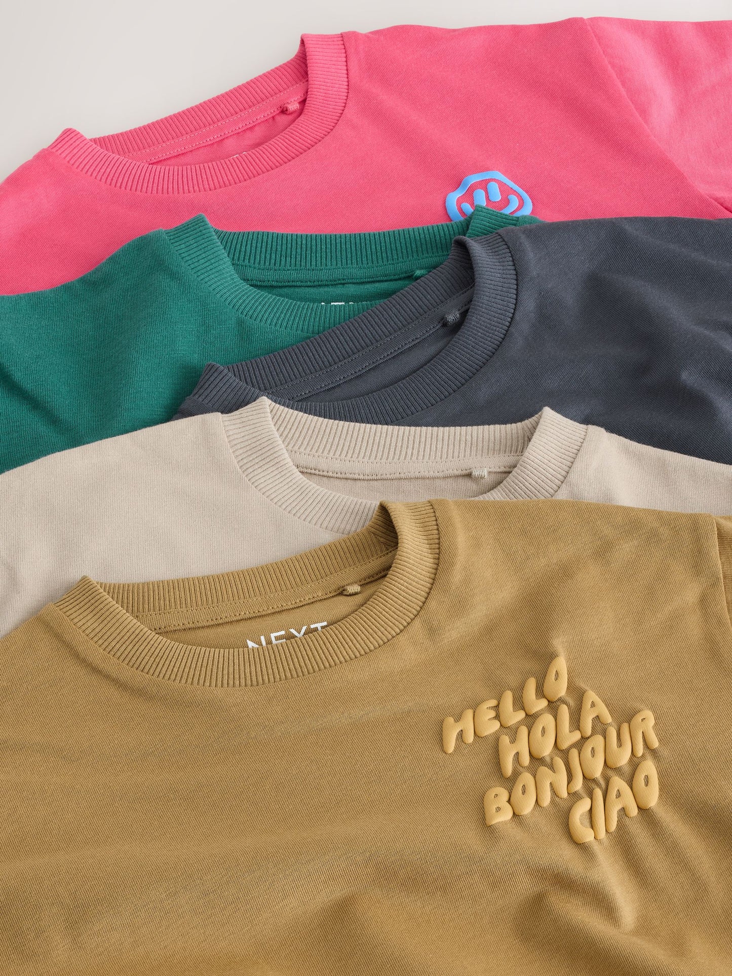 Dsiney Kidz - Green/Charcoal/Stone/Pink/Brown Small Short Sleeve Graphic T-Shirts 5 Pack (3mths-7yrs) image 9