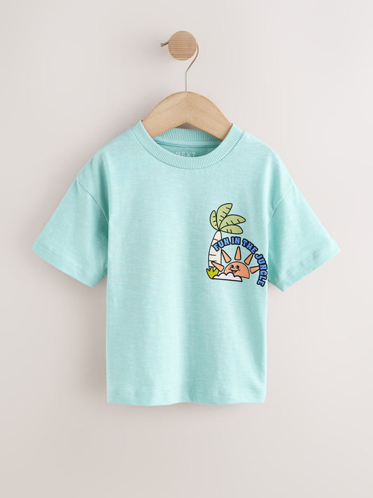 Orange Safari Short Sleeve Graphic T-Shirts 3 Pack (3mths-7yrs) image 2