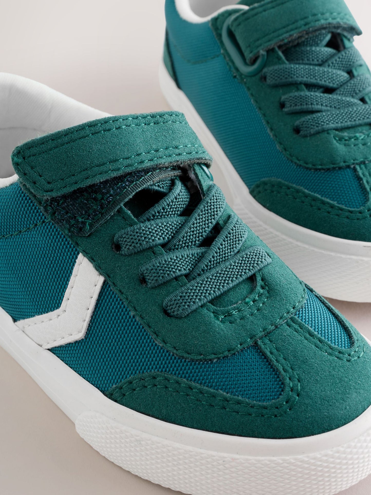 Dark Teal Standard Fit (F) Touch Fastening Elastic Lace Trainers image 7