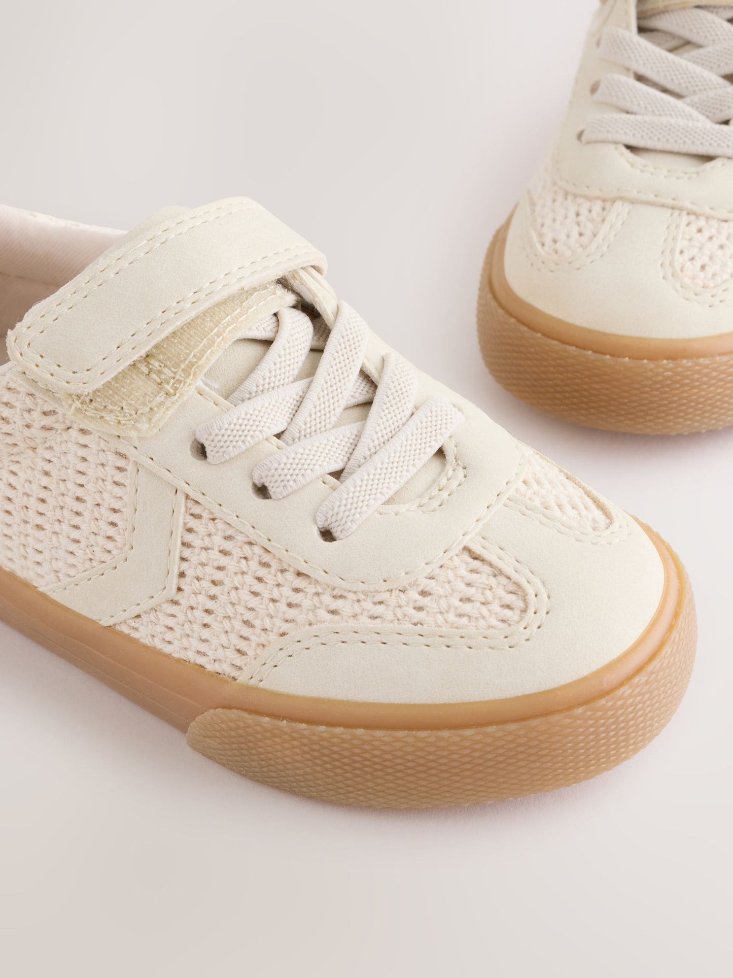 Neutral Standard Fit (F) Touch Fastening Elastic Lace Trainers image 6