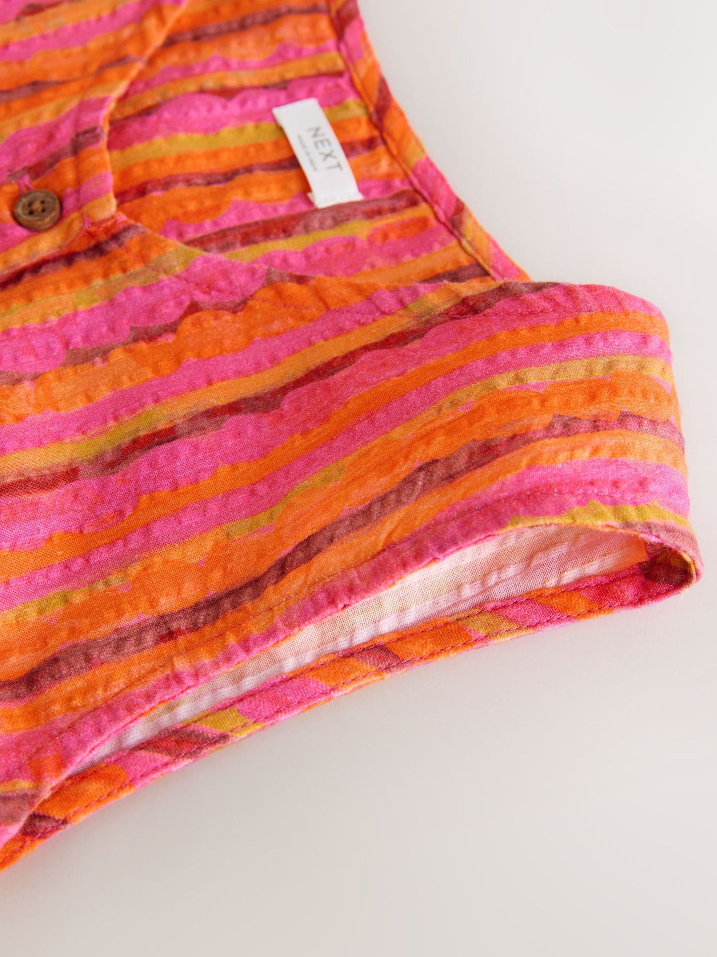 Red/Pink Stripe Stripe Short Sleeve Button Through Dress (3-16yrs) image 8