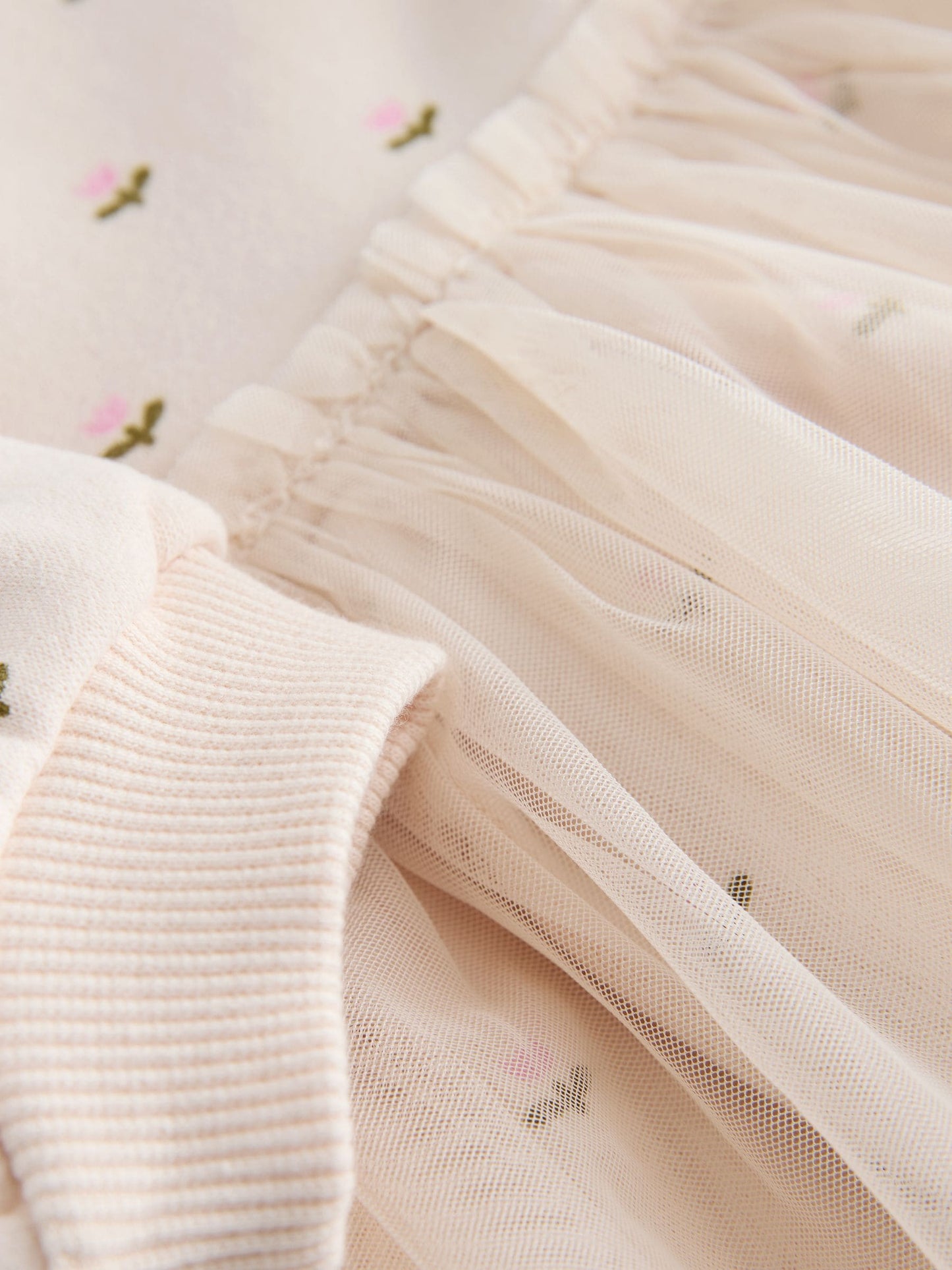Cream Bunny Mesh Skirt Sweat Dress (3mths-7yrs) image 8