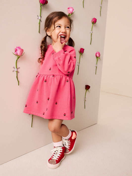 Dsiney Kidz - Pink Hearts Sweat Dress (3mths-7yrs) image 2