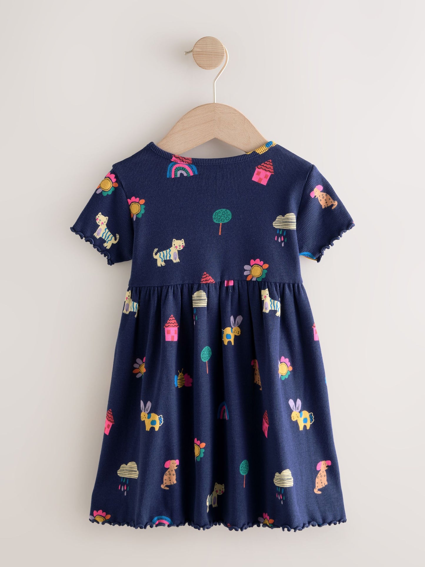 Dsiney Kidz - Navy Pets Short Sleeve Ribbed Dress (3mths-7yrs) image 6
