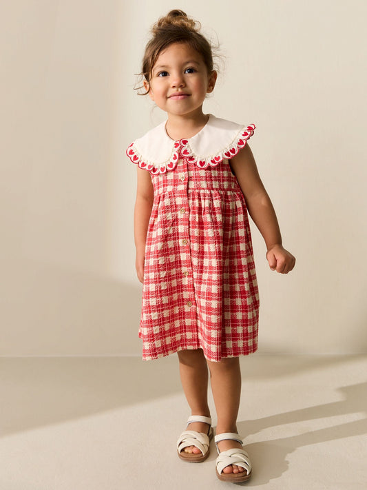 Dsiney Kidz - Red Check Collared Summer Dress (3mths-7yrs) image 2
