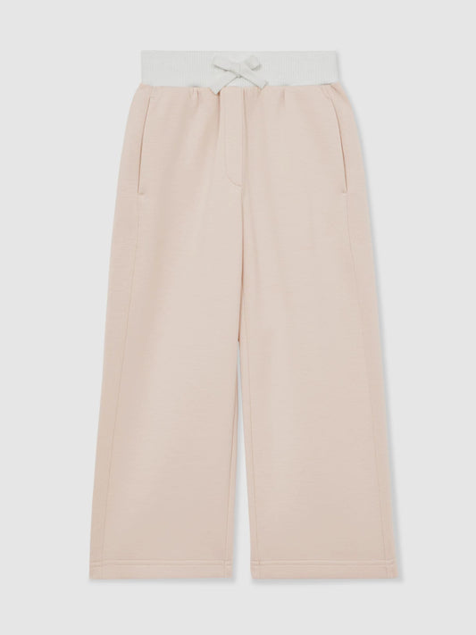 Reiss Neutral Laney 9-13 yrs Premium Interlock Wide-Leg Joggers image 2