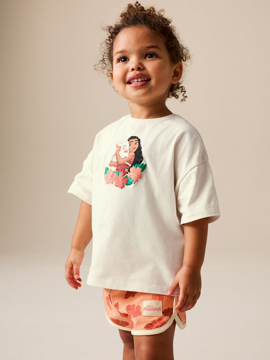 Dsiney Kidz - Coral/Ecru Disney Moana Short Sleeve Top and Shorts Set (3mths-7yrs) image 2