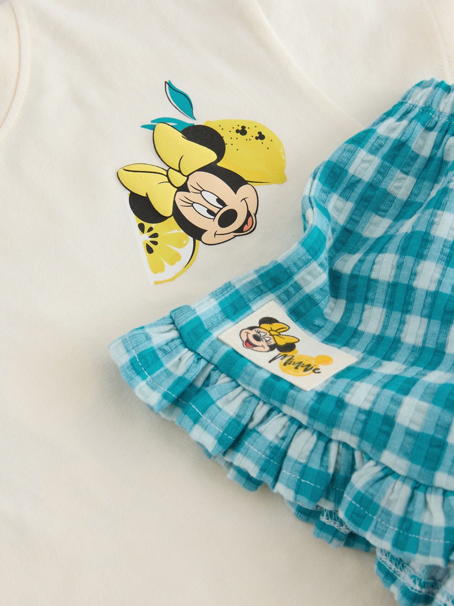 Ecru White Disney Minnie and Mickey Short Sleeve Top and Shorts Set (3mths-7yrs) image 10