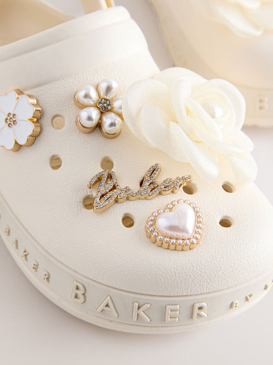 Baker by Ted Baker Ivory Bow Charm Clog Sandals image 2
