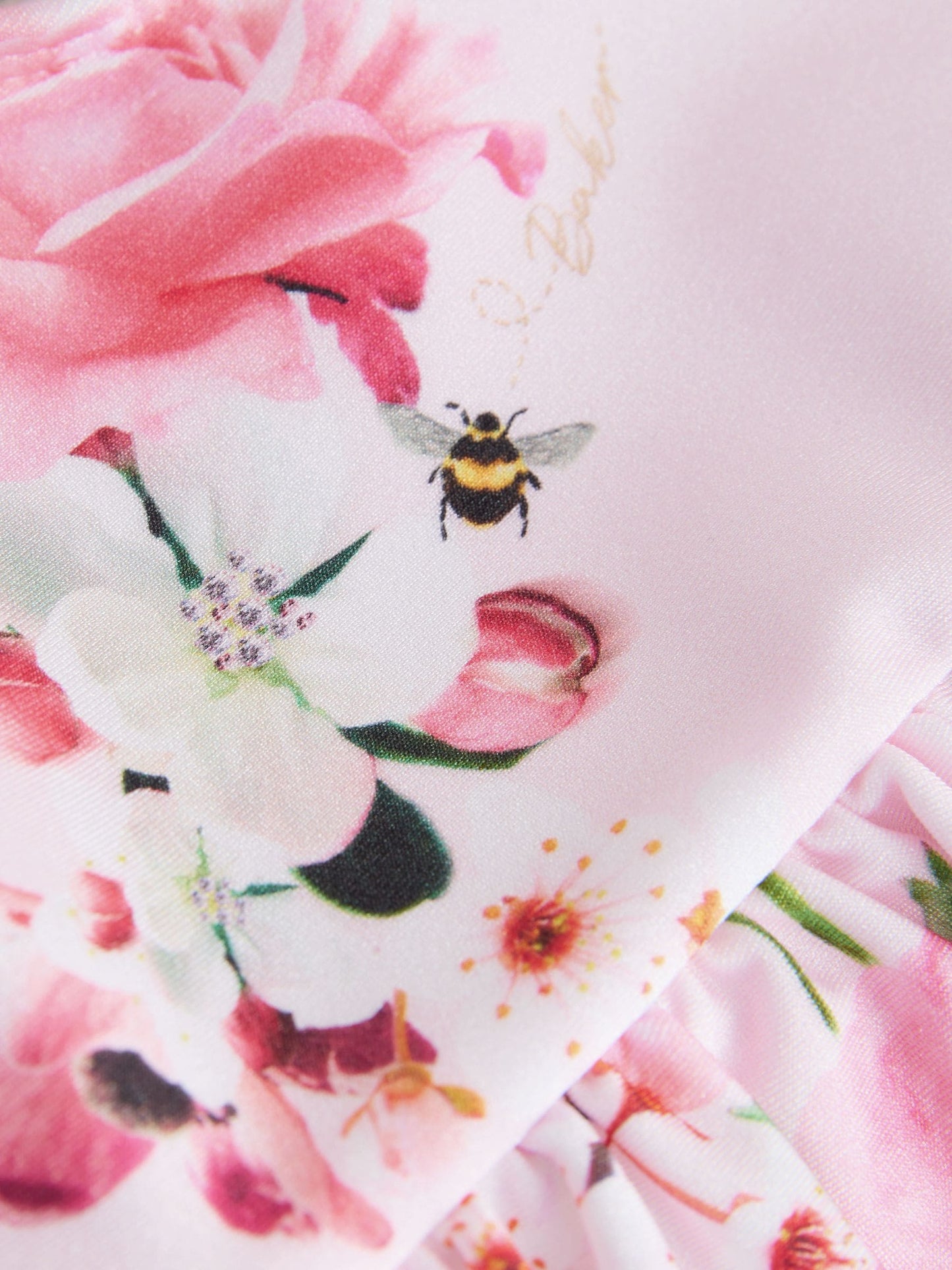 Baker by Ted Baker Pink Floral Frill Peplum Swimsuit image 6