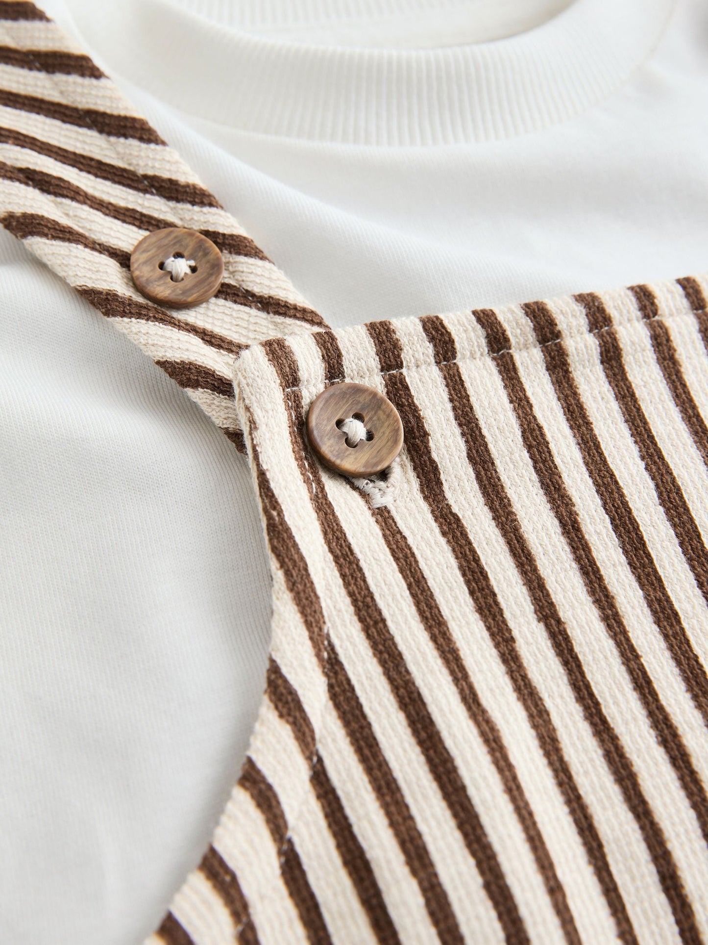 Brown and White Stripe Dungarees and T-Shirt Set (3mths-7yrs) image 9