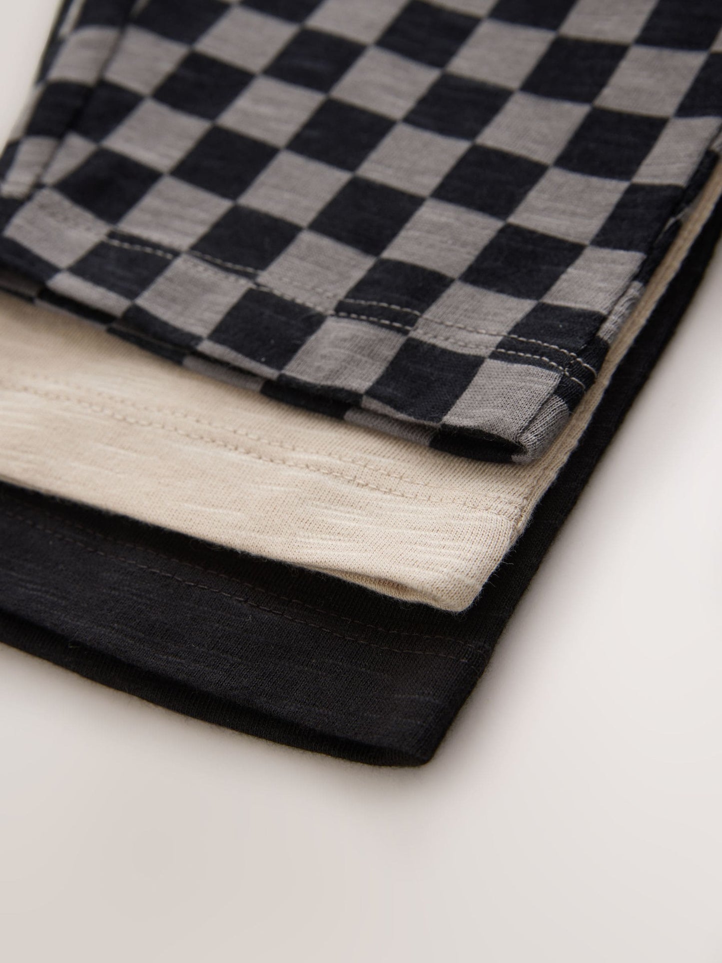 Black Cement And Checkerboard Stripe Joggers 3 Pack (3mths-7yrs) image 7