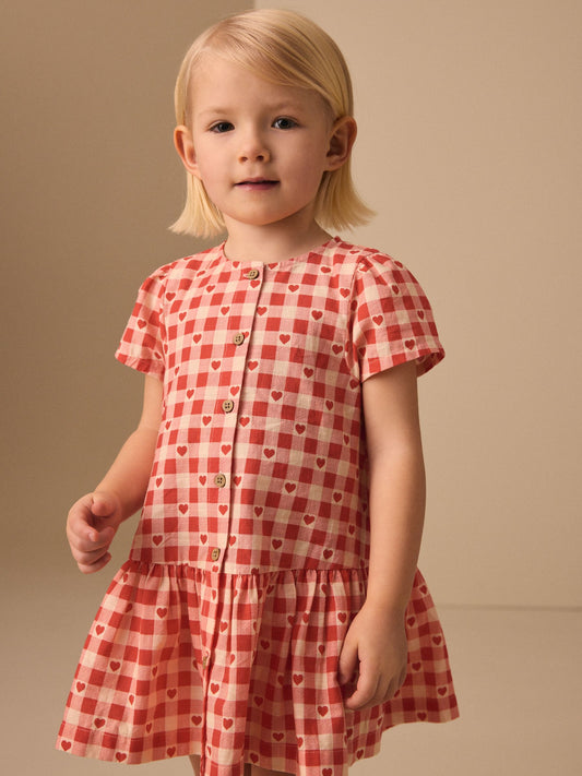 Dsiney Kidz - Red Heart Short Sleeve Cotton Dress (3mths-8yrs) image 2