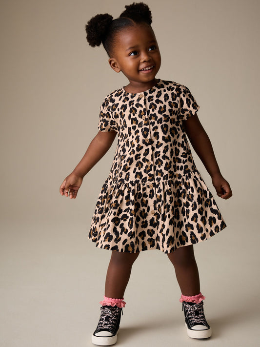Animal Print Short Sleeve Cotton Dress (3mths-8yrs) image 2