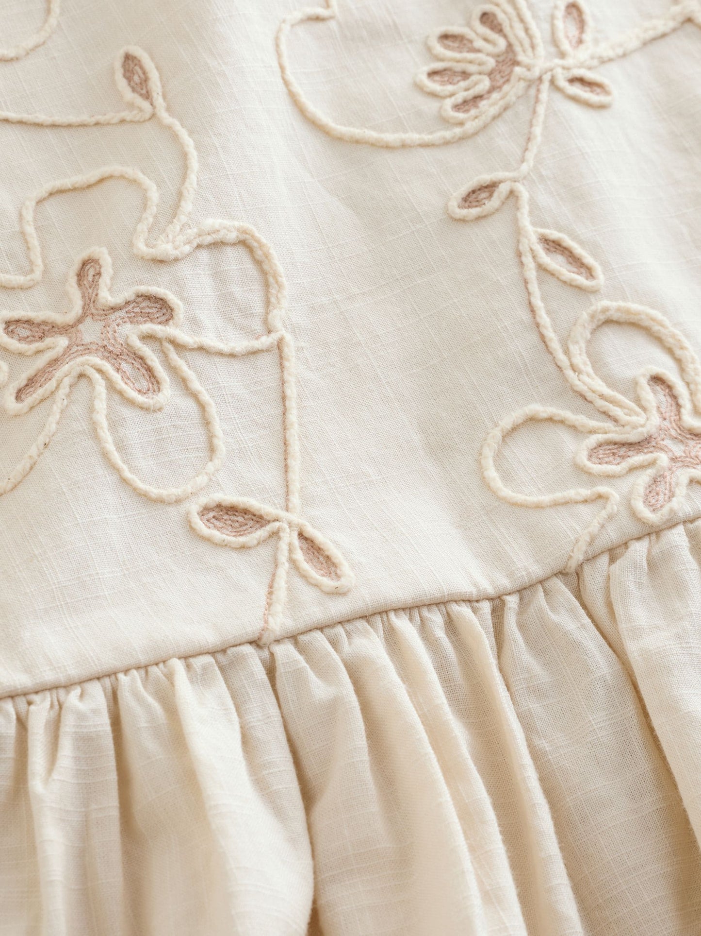 Neutral Embroidered Blouse And Trousers Co-ord Set (3mths-8yrs) image 9