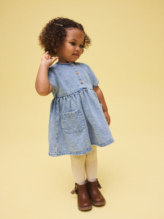 Dsiney Kidz - Denim Bow Short Sleeve Dress (3mths-8yrs) image 2