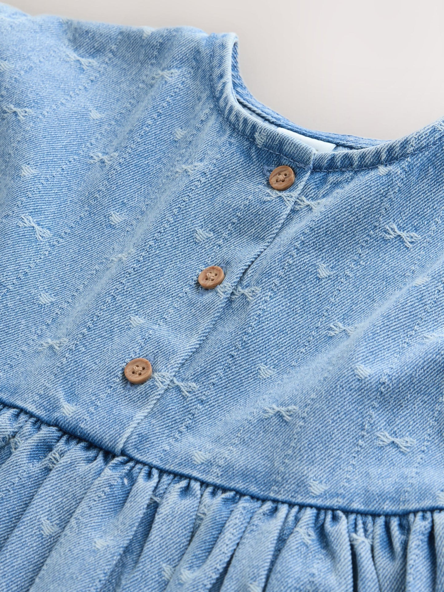 Denim Bow Short Sleeve Dress (3mths-8yrs) image 7