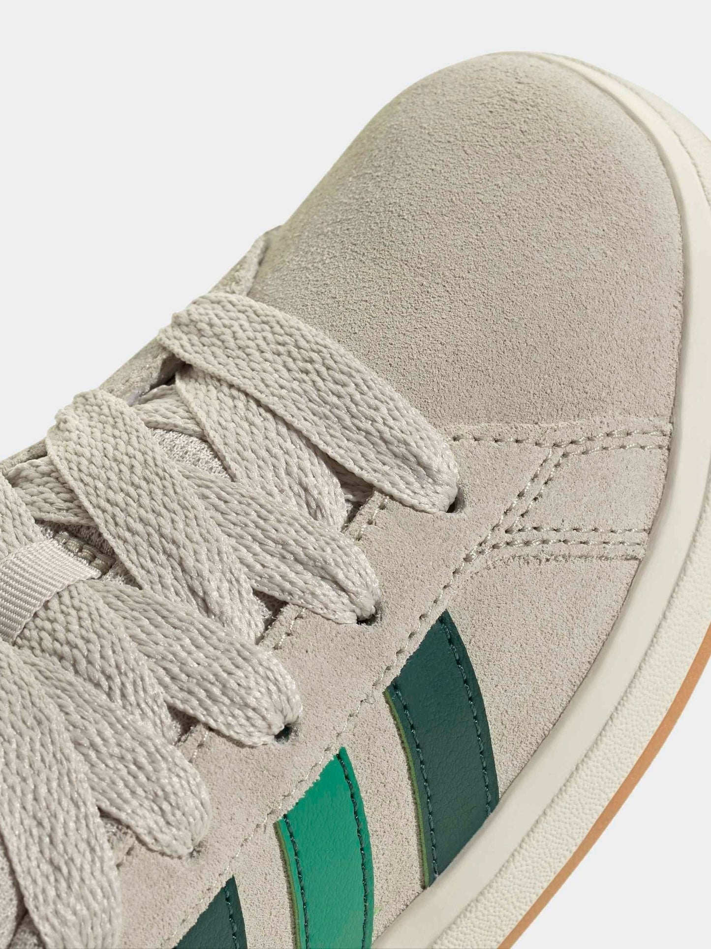 adidas Grey/Green Grand Court 00s Suede Lace Kids Trainers image 9