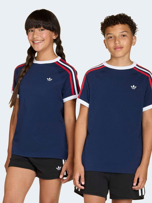 Dsiney Kidz - adidas Originals Navy 3 Stripes T-Shirt image 2