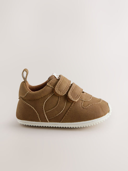 Tan Brown Baby Touch Fastening Trainers (0-2mths) image 2