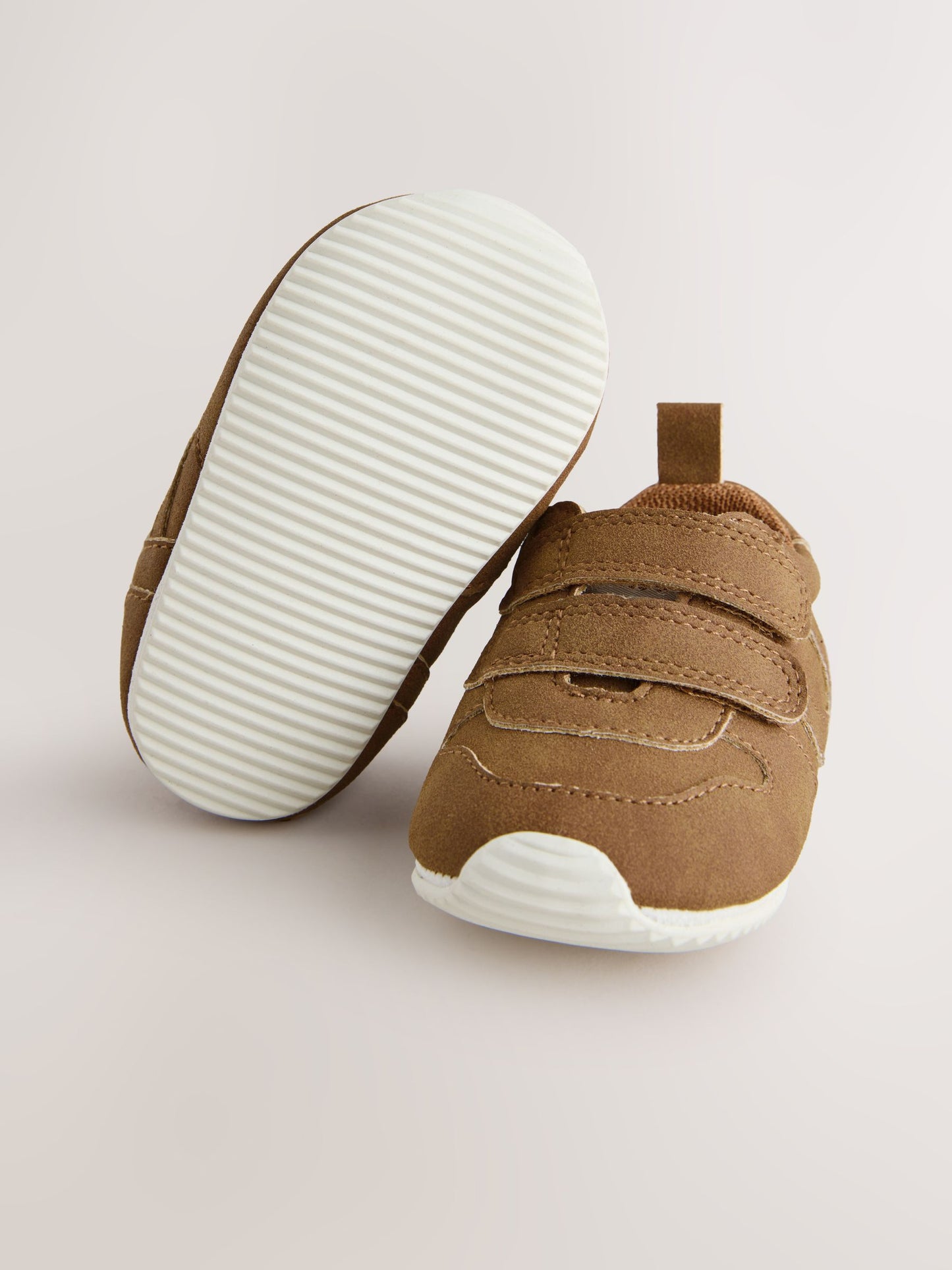 Tan Brown Baby Touch Fastening Trainers (0-2mths) image 5