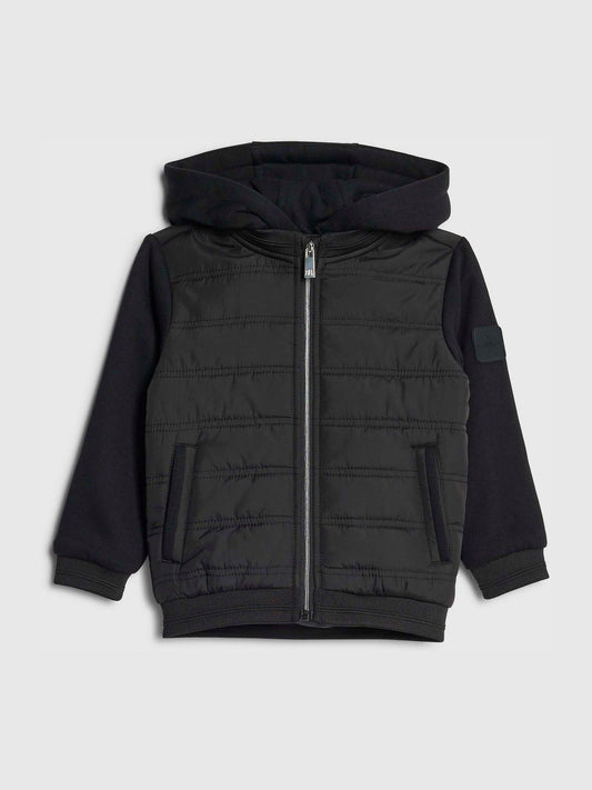 Disney Kidz - River Island Black Padded Hybrid Hood Jacket image 1