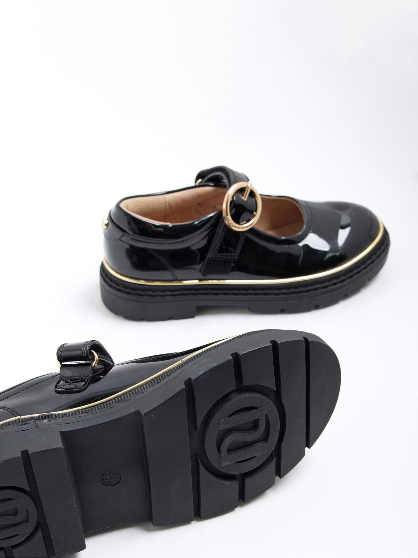 River Island Black Oval Buckle Mary Jane School Shoes image 6