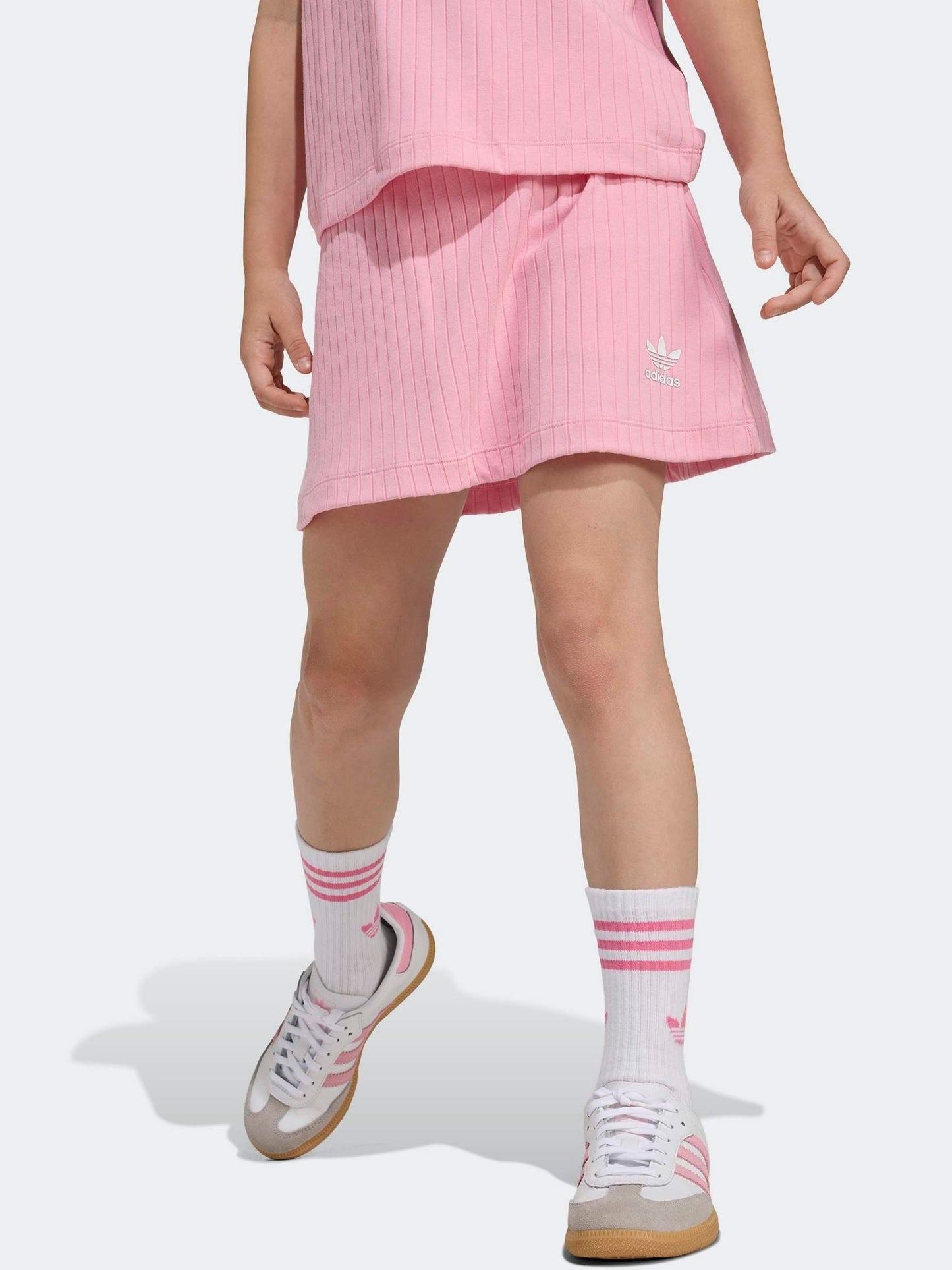 Dsiney Kidz - adidas Originals Pink Rib T-Shirt and Skirt Little Kids Set image 5