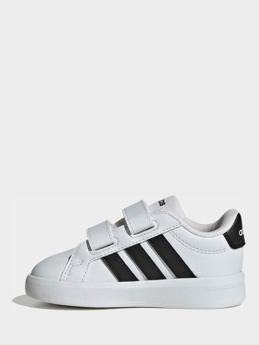 adidas White/Black Grand Court 3.0 Infant Trainers image 2