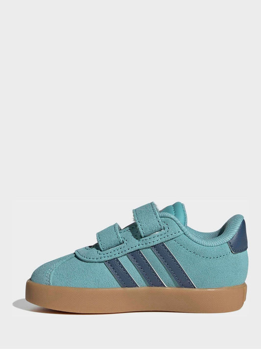adidas Teal VL Court 3.0 Hook and Loop Infant Trainers image 2