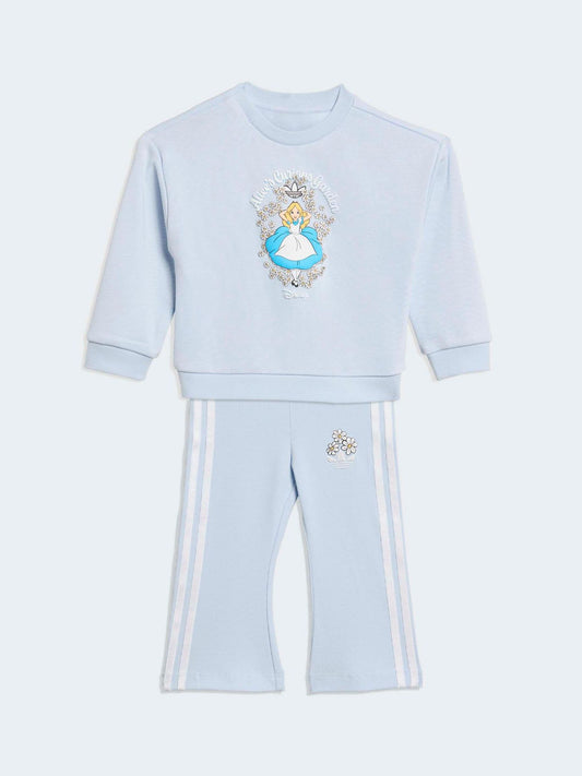 adidas Originals Blue Disney Alice in Wonderland Sweatshirt and Flare Leggings Infant Set image 2