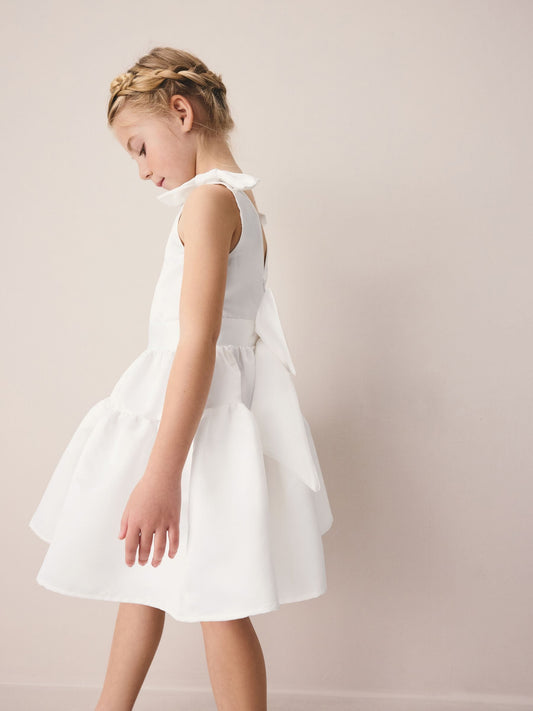 Dsiney Kidz - Laura Ashley White Bow Back Satin Dress image 2