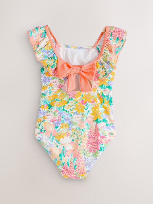 Dsiney Kidz - Laura Ashley Multi Everington Meadow Frill Detail Swimsuit image 2
