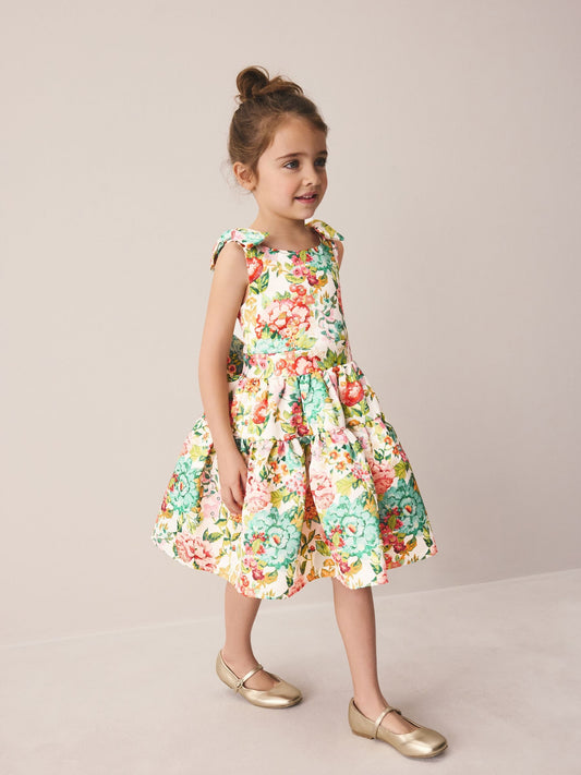 Dsiney Kidz - Laura Ashley Bright Lavington Bloom Bow Back Satin Dress image 2