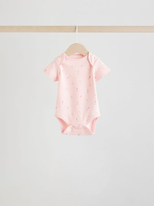 Dsiney Kidz - Pink 5 Pack Short Sleeve Baby Bodysuit image 2