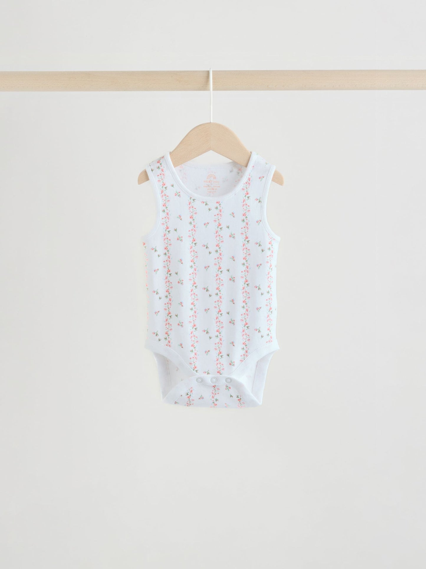 White/Pink 5 Pack Vest Baby Bodysuits image 10