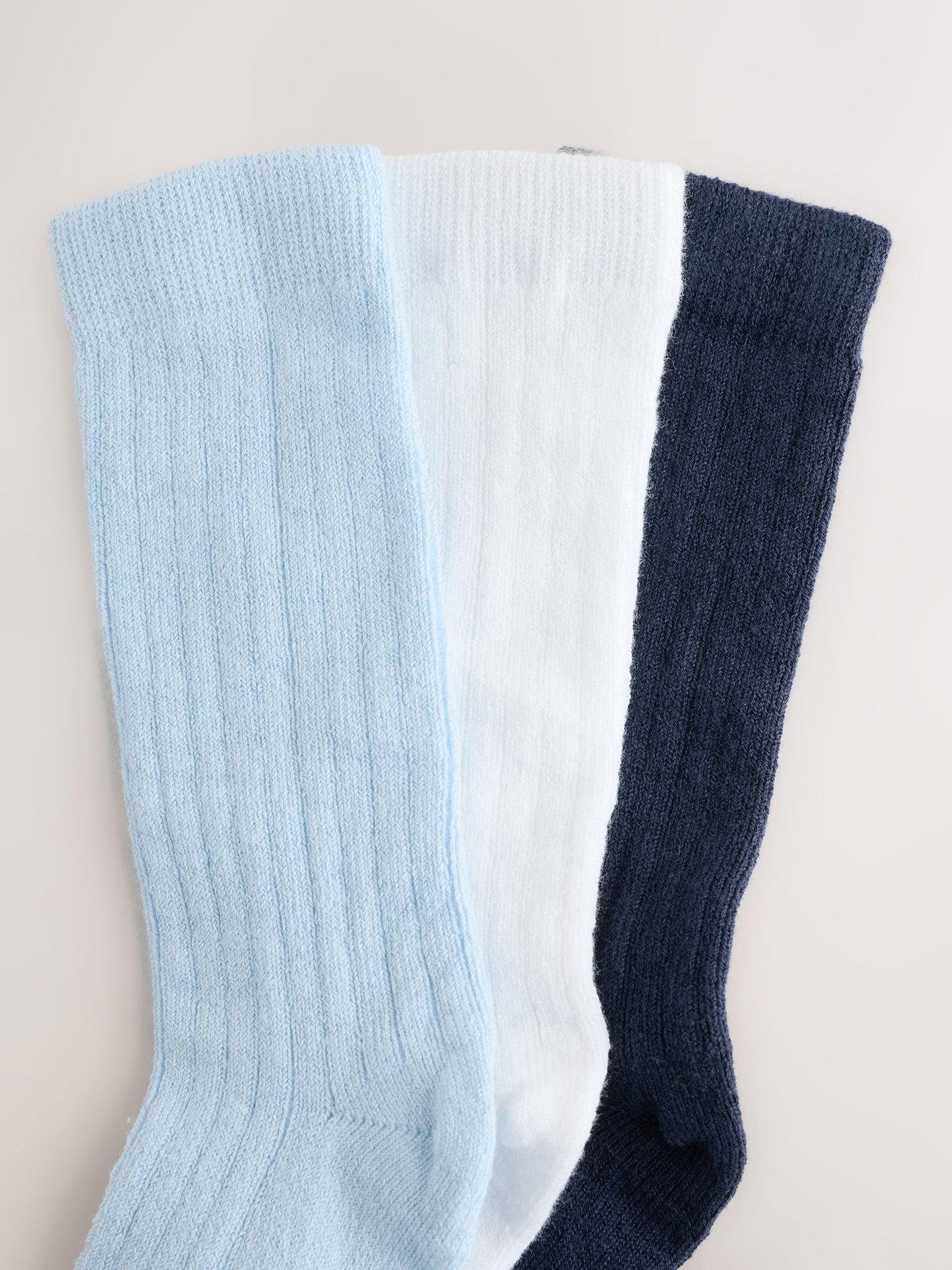 Blue/White Knee High Baby Socks 3 Pack (0mths-2yrs) image 3