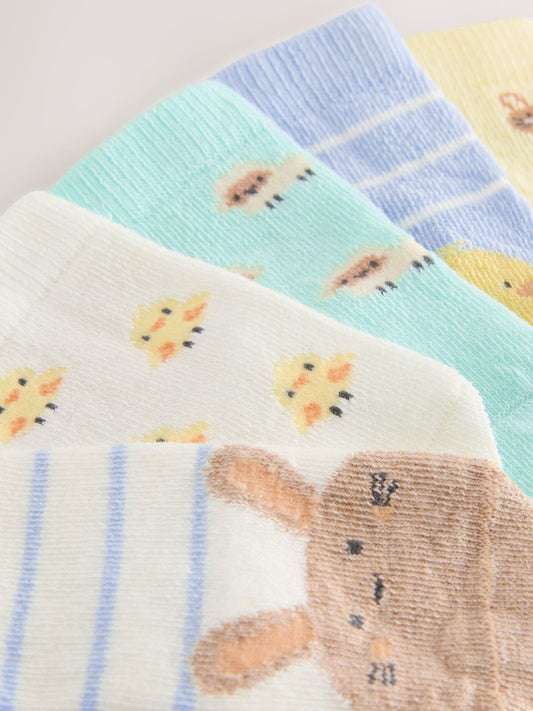 Yellow Baby Character Socks 5 Pack (0mths-2yrs) image 3
