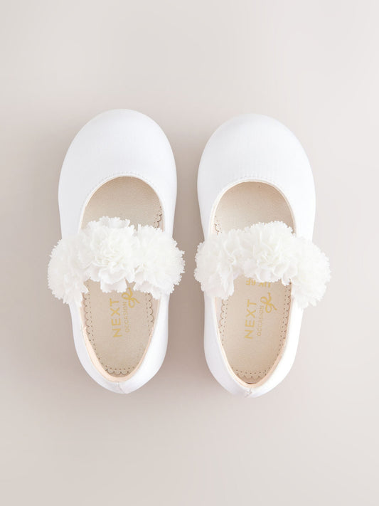 Dsiney Kidz - White Wide Fit (G) Satin Flower Girl Occasion Mary Jane Shoes image 2