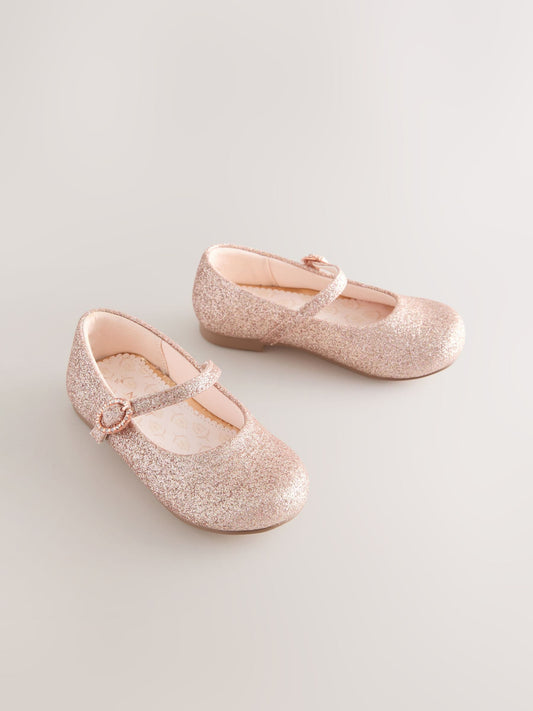 Dsiney Kidz - Pink Glitter Standard Fit (F) Flower Girl Occasion Mary Jane Shoes image 2