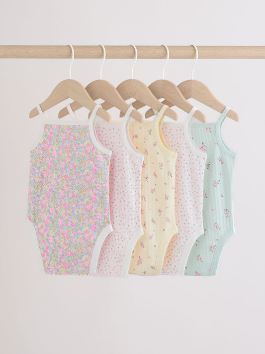 Dsiney Kidz - Pink/Blue Vest Baby Bodysuits 5 Pack image 2