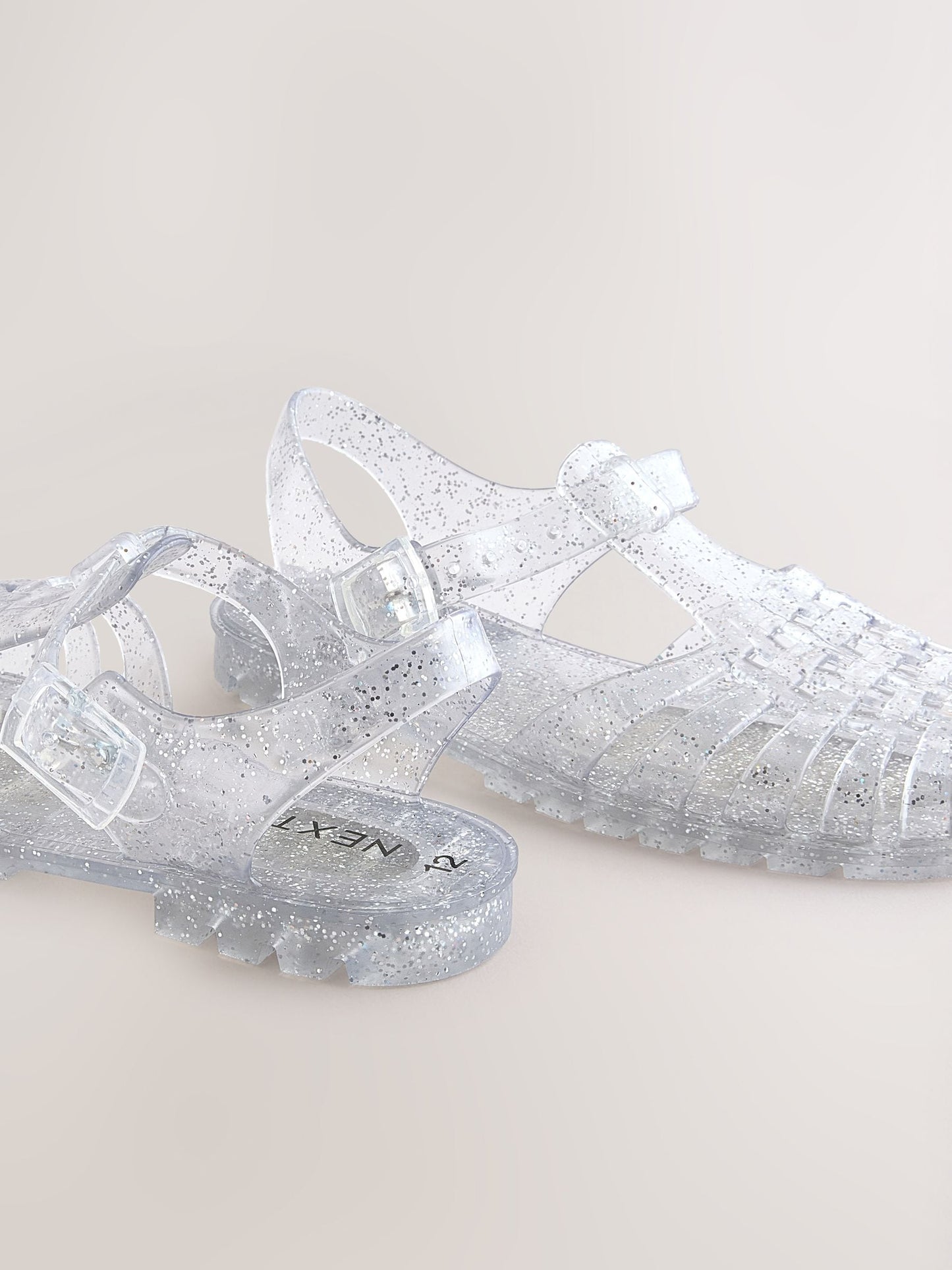Silver Glitter Jelly Sandals image 5