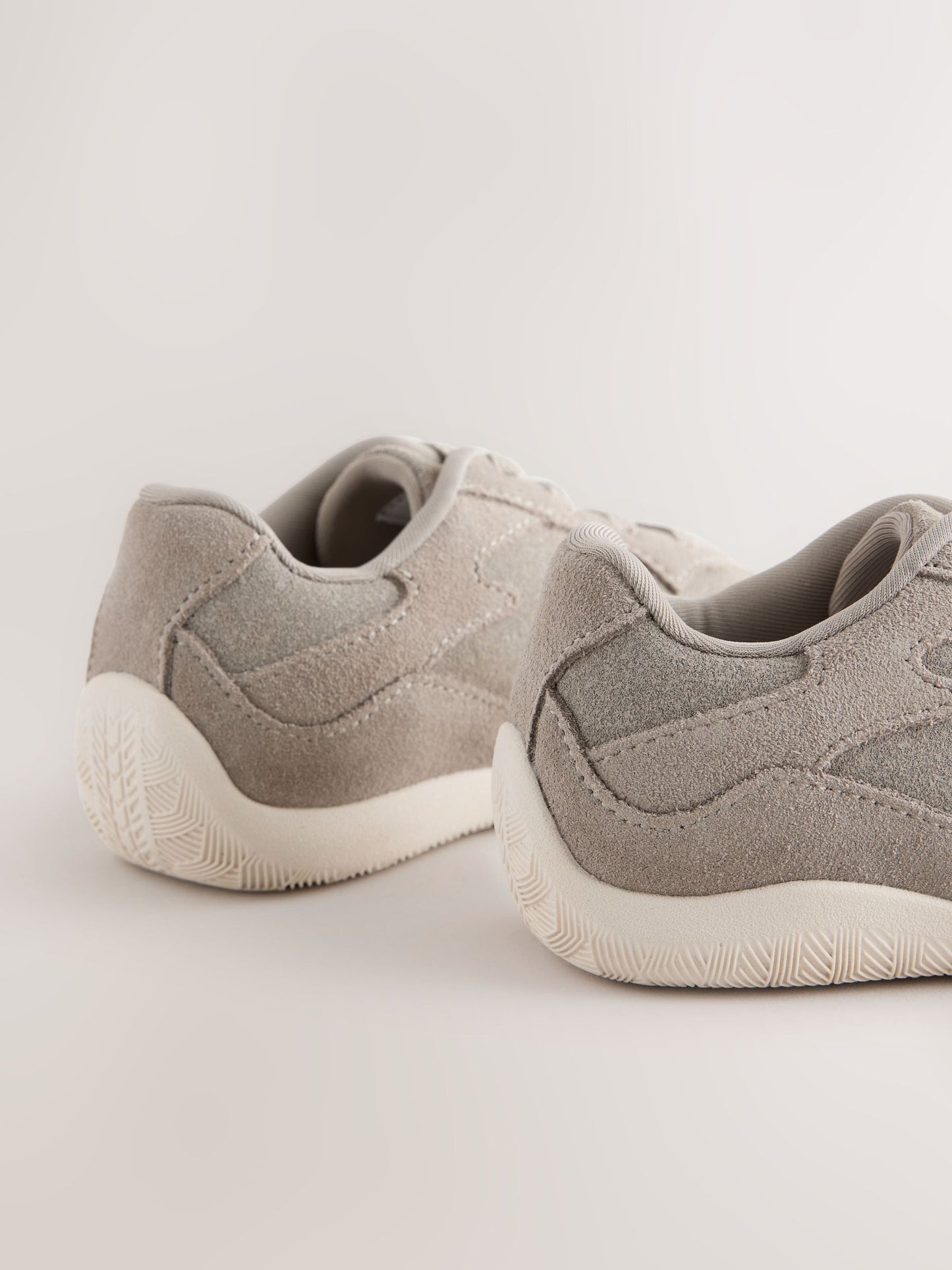 Neutral Suede Elastic Lace Trainers image 6