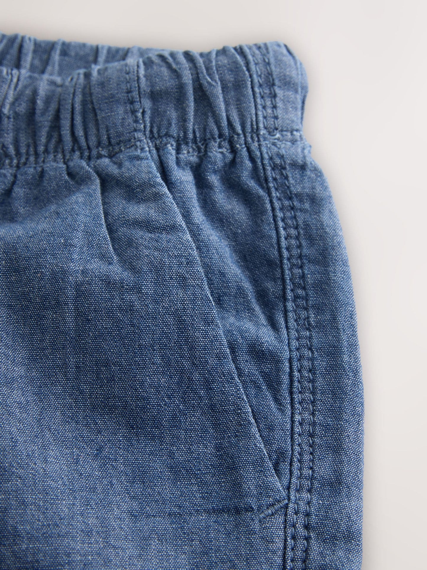 Chambray Blue Pull On Shorts (3mths-7yrs) image 4