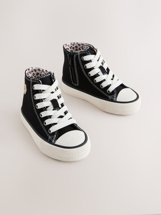 Black/Animal Standard Fit (F) High Top Trainers image 2