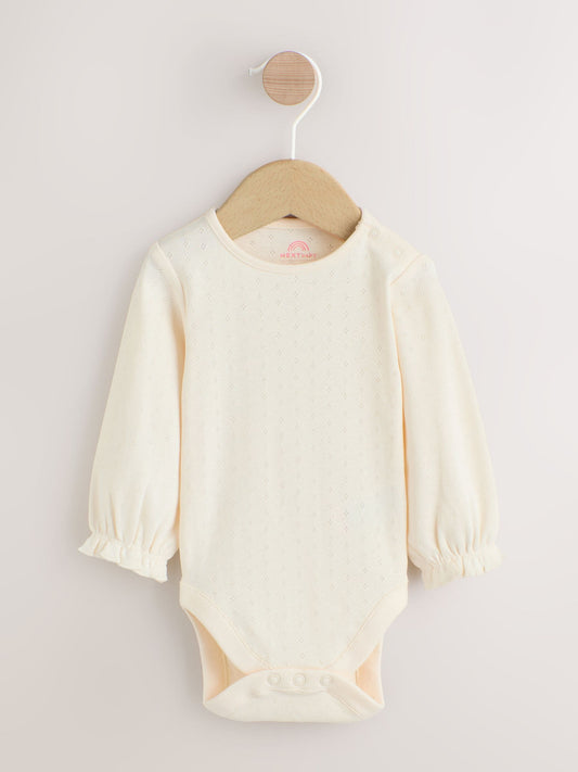 Light Pink Ditsy Baby Print Long Sleeve Bodysuit and Cord Dungarees Set 2 Piece (0mths-2yrs) image 2