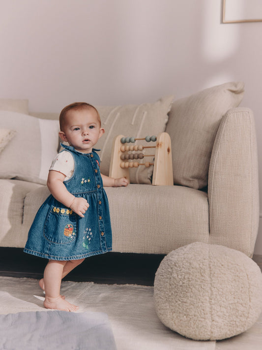 Dsiney Kidz - Denim Pinafore Baby Short Sleeve Bodysuit 2 Piece Set (0mths-2yrs) image 2