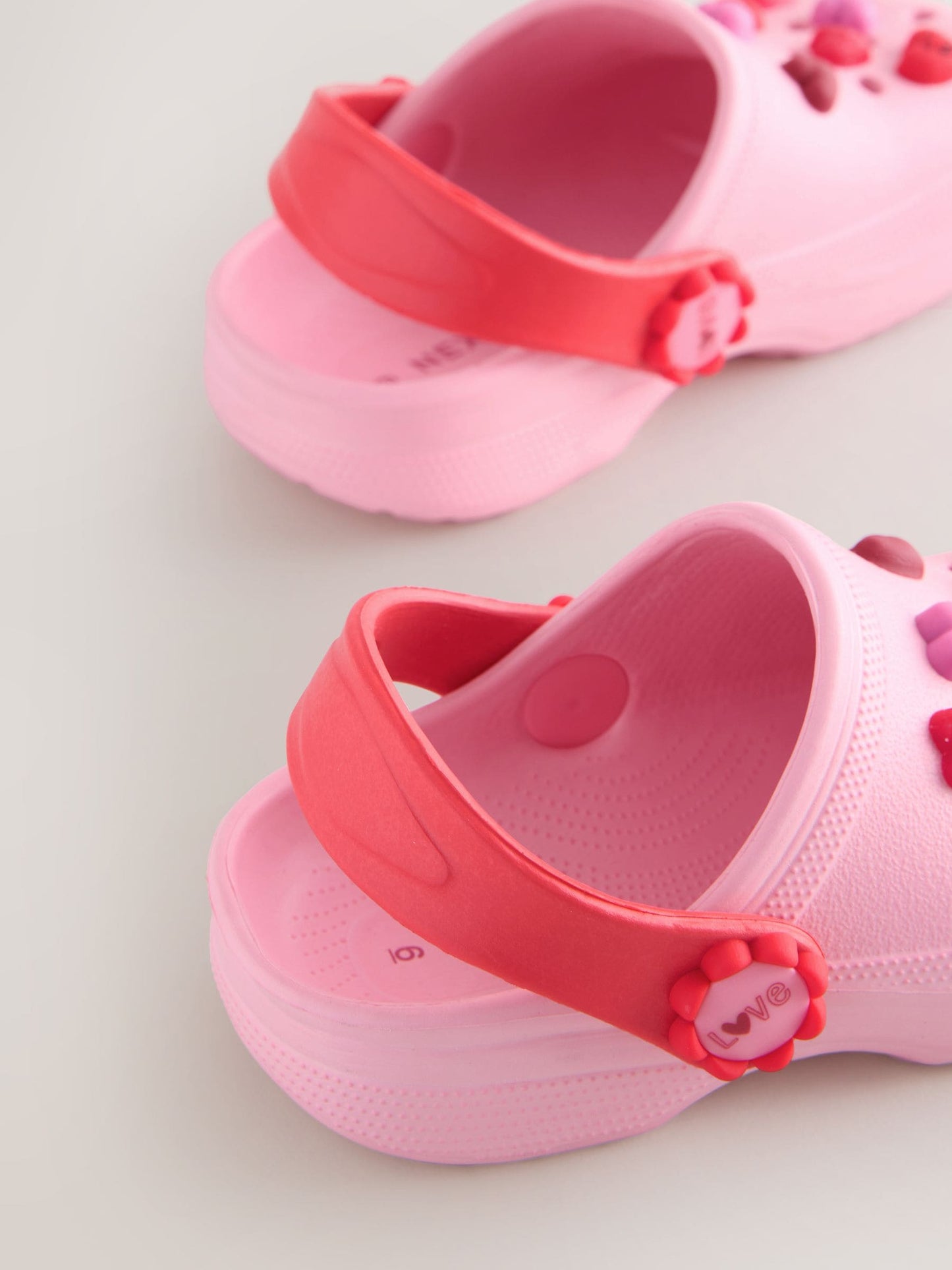 Pink/Red Hearts Standard Fit (F) Character Clogs image 7